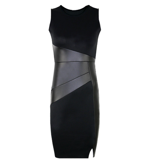 Color-Block Sleeveless Bodycon Pencil Dress