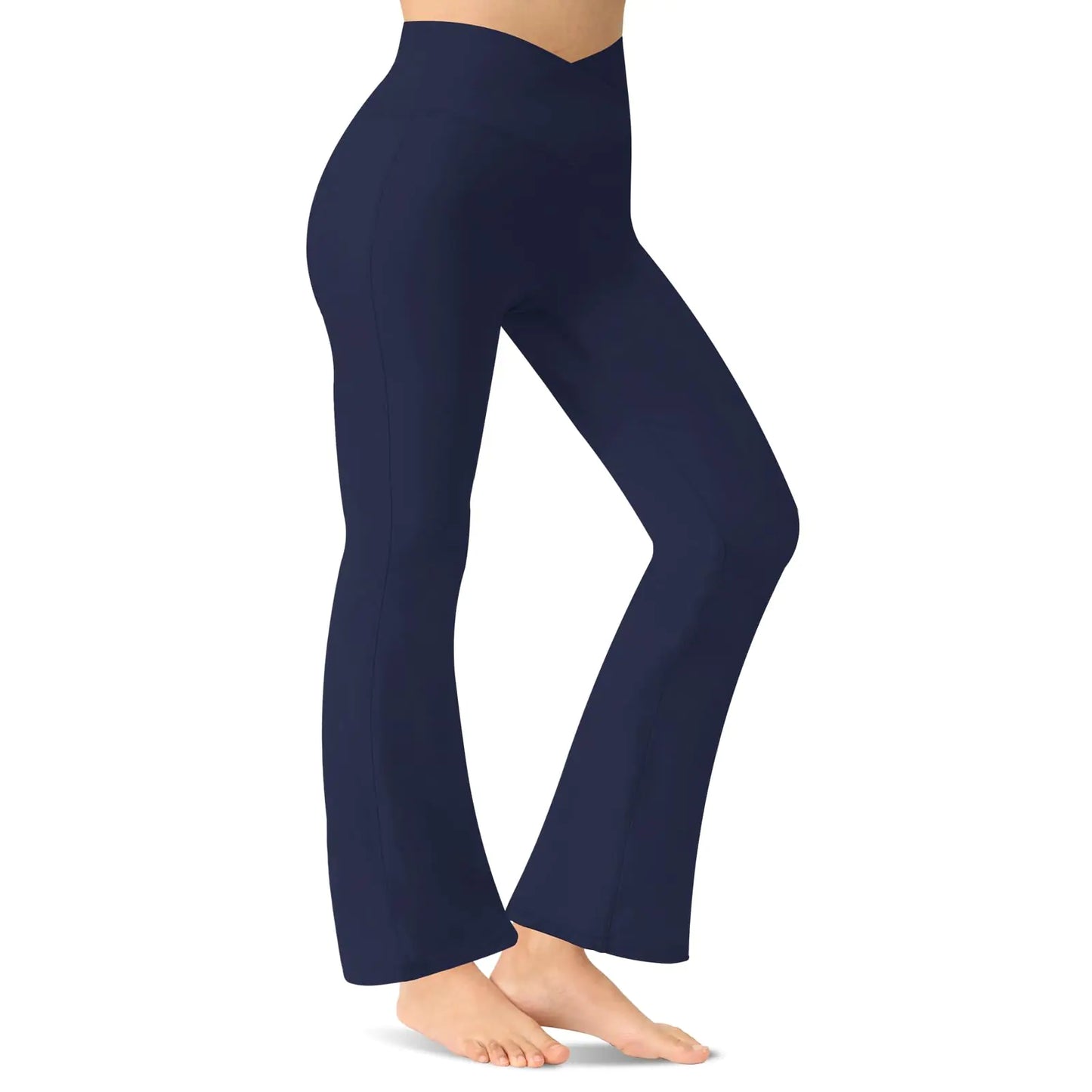 Womens Flare Yoga Pants - Crossover High Waisted Bootcut Leggings, Bell Bottom Jazz Dress Workout Gym Leggings