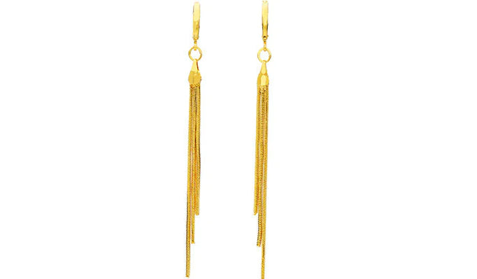 Long Tassel Gold Earrings for Women Wedding Jewelry