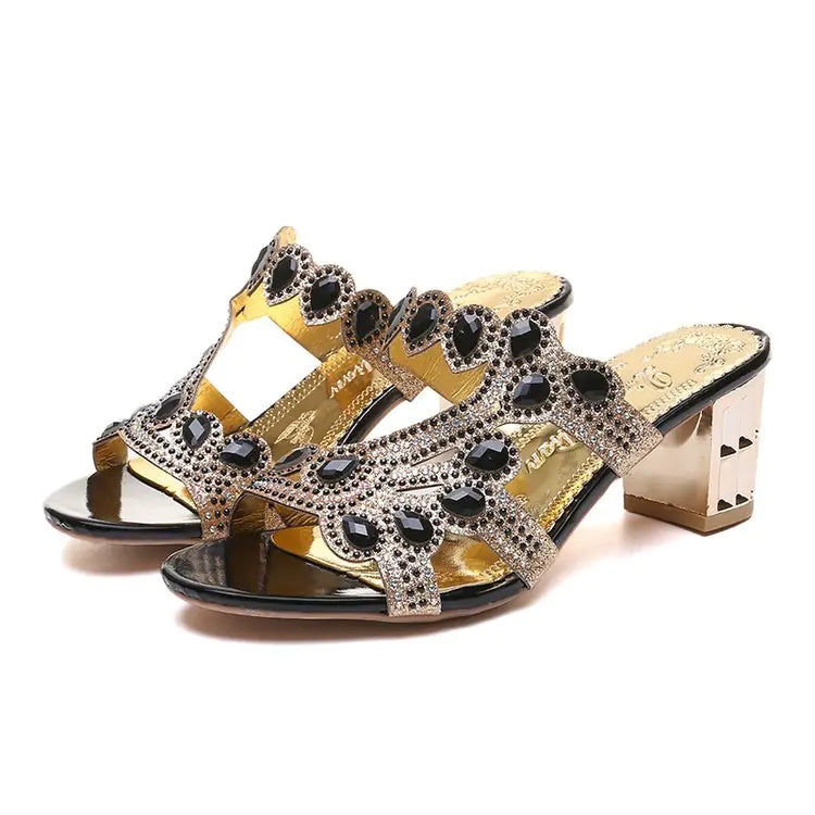 Summer New Rhinestone Women’s Heels Sandals
