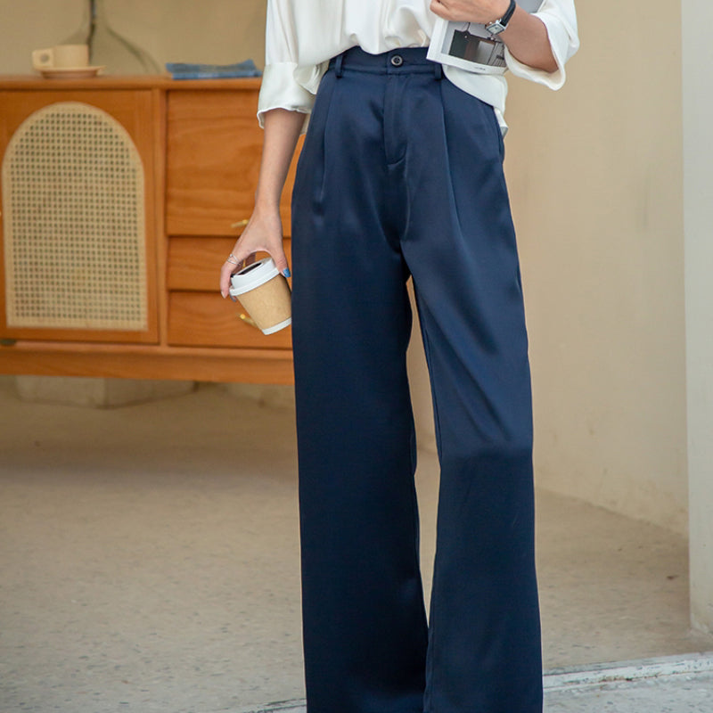 Comfortable Ice Silk Wide Leg Casual Pants for Women