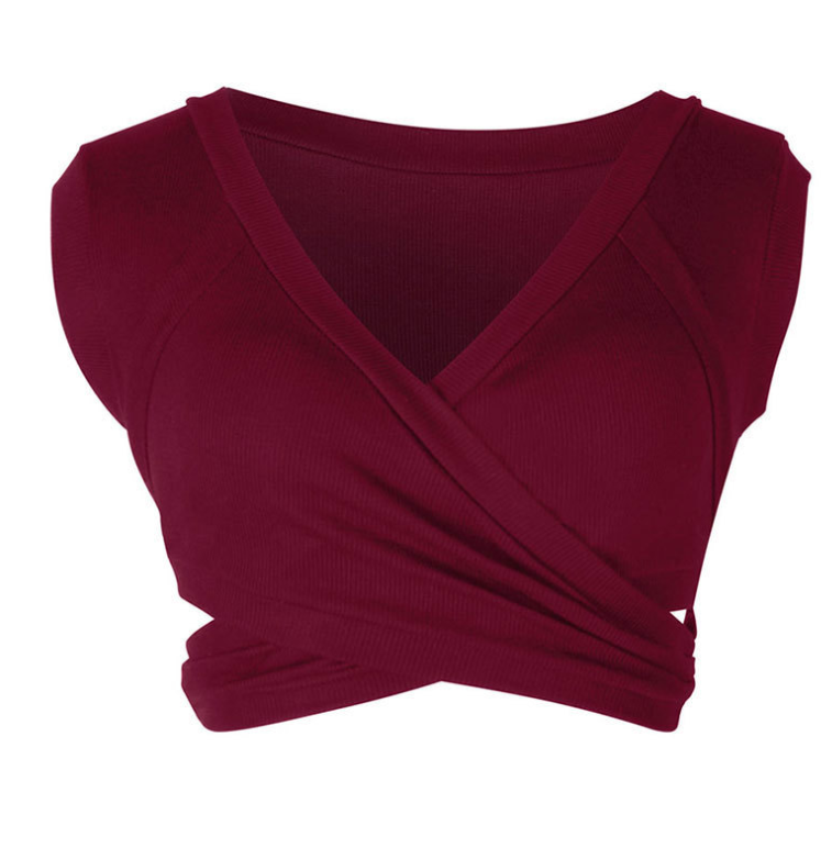 Women's Sleeveless Tie Crop Top Tank Top