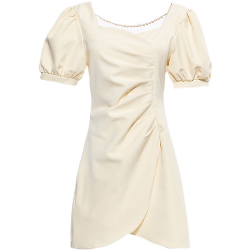Elegant Yellow Ruched Mini Summer Formal Dress