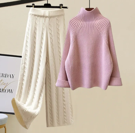 Women's Lazy Sweater Wide Leg Pants Vest Coat