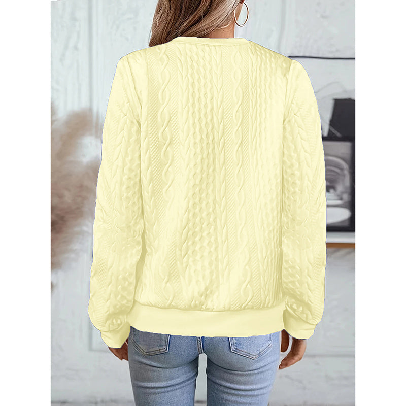Women's Textured Half Zip Pullover Tops. Casual Long Sleeve Crewneck Sweatshirts