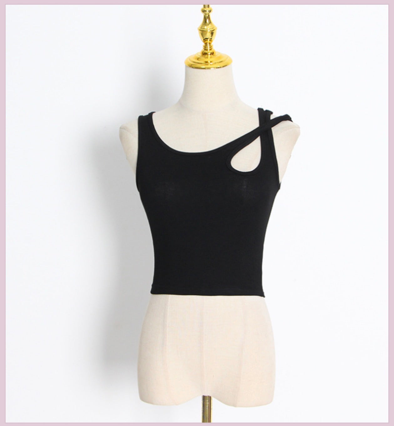 Women's Asymmetrical Ribbed Crop Top Tank Top