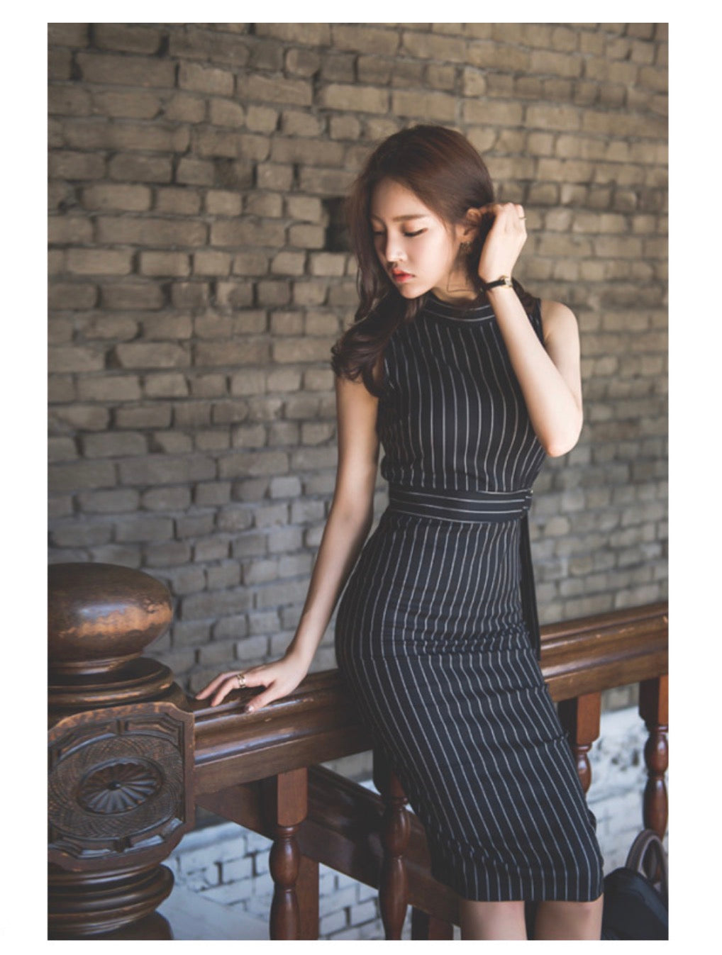 Fashion Striped Bodycon Dress