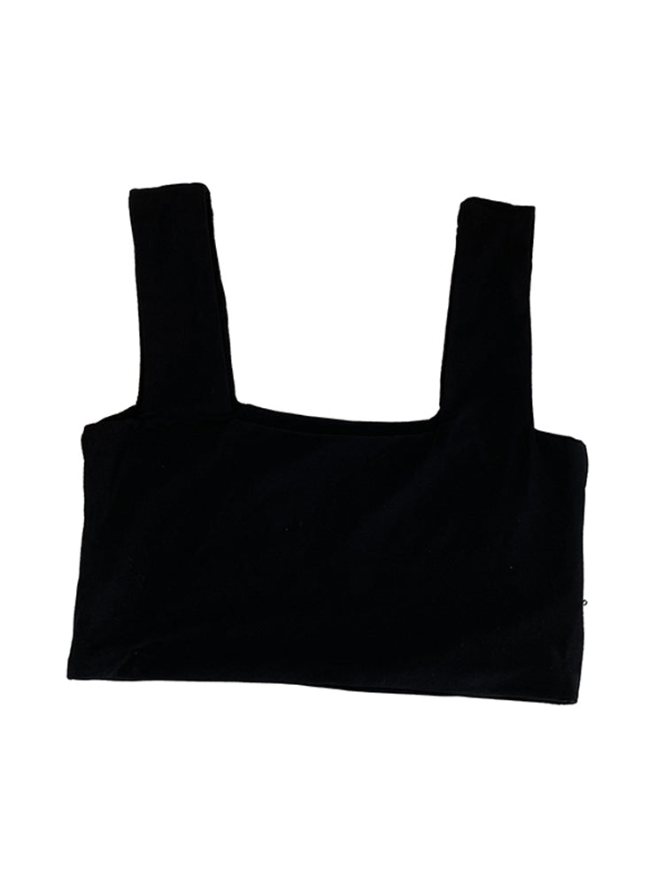 Women's Stretchy Square Neck Crop Tank Top