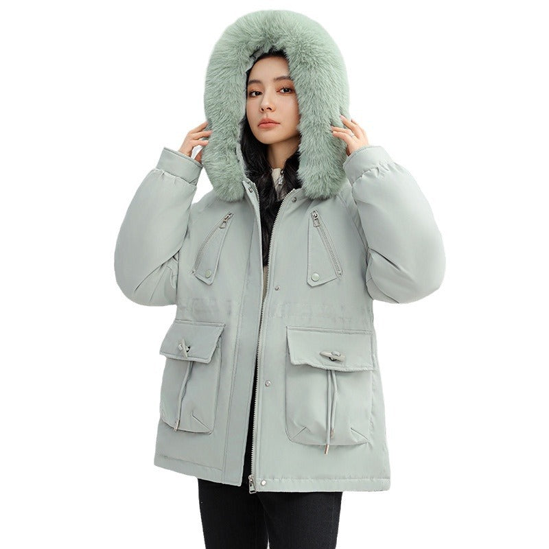 Horn Button Parka, Women's Loose Coat Jacket