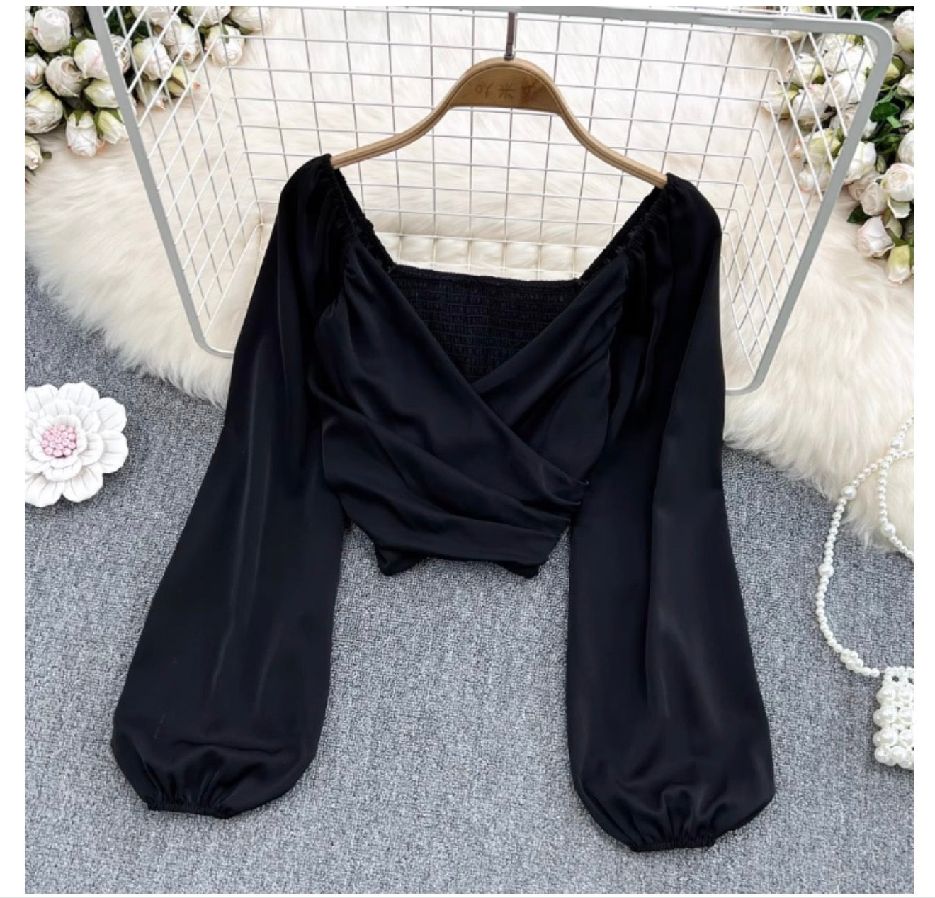 Elegant Retro Chiffon Bubble Blouse for Women