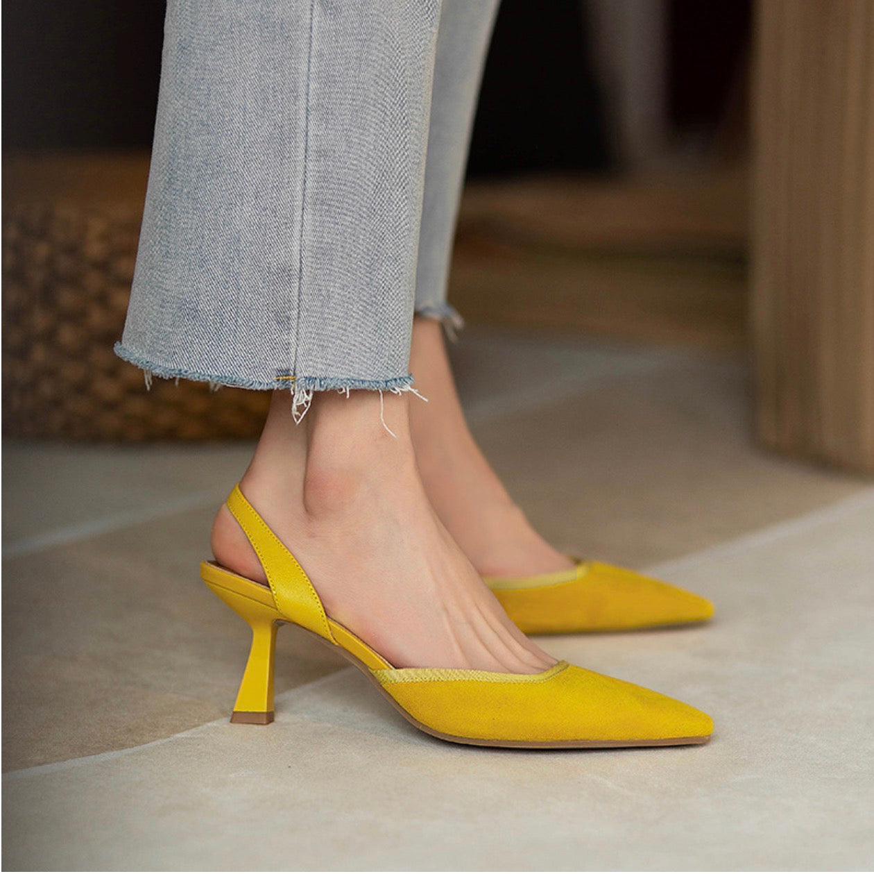 Vintage Pointed Toe Heels for Women Summer