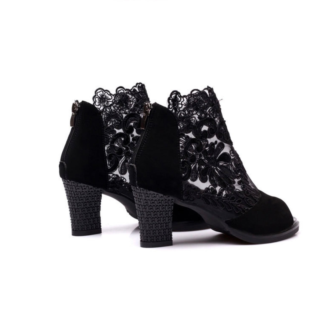New Spring Autumn Lace Peep Toe Women's Heels