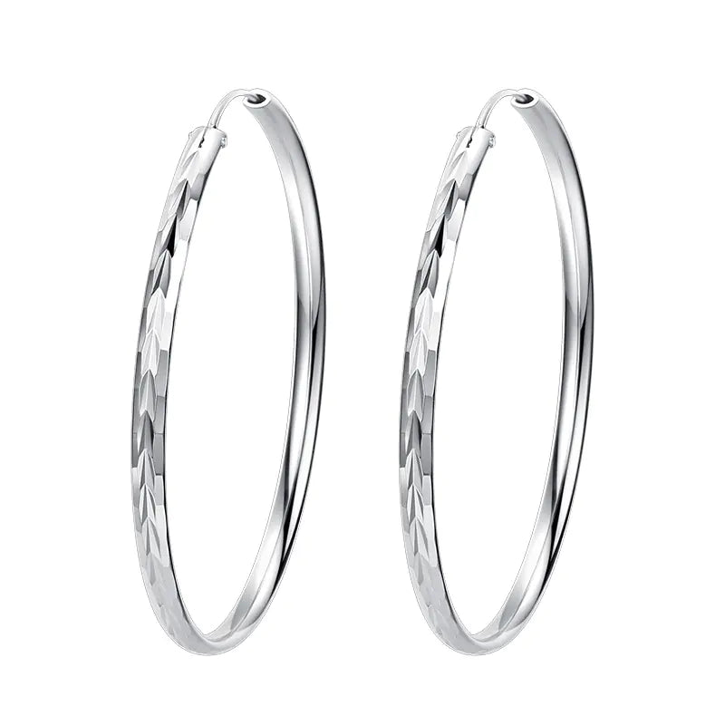 925 Silver Hoop Earrings for Women - Trendy Design