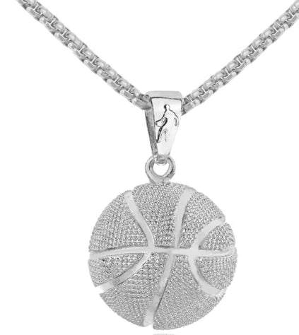 Basketball Pendant Stainless Steel Necklace Jewelry