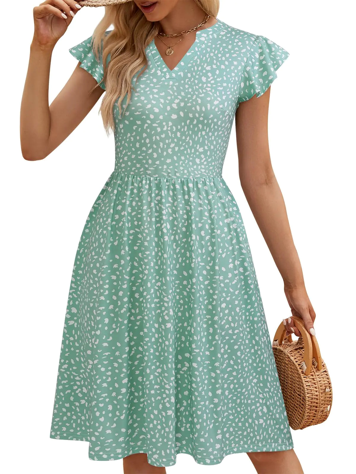Womens Floral Party Dress for Women. Aline Casual Spring Dresses.