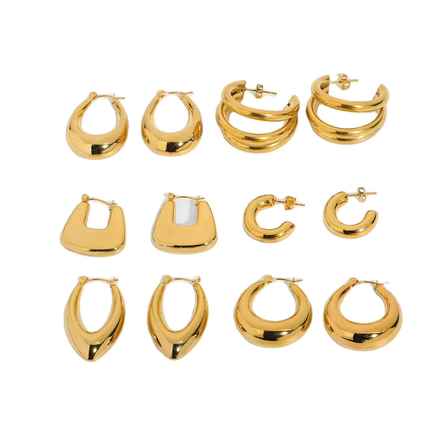 Stylish Stainless Steel Hoop Earrings for Women