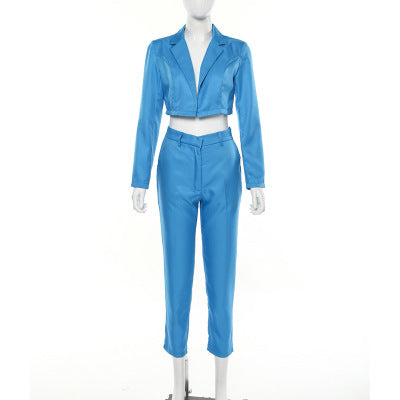Women's Unbuttoned Blazer Two-Piece Set