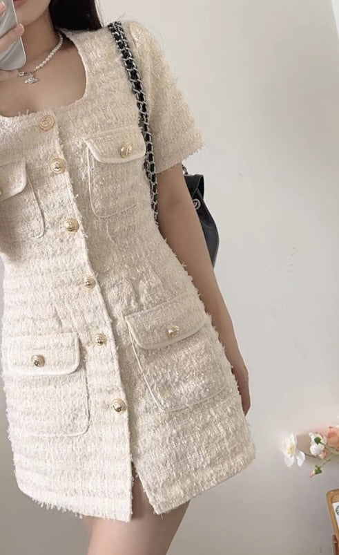 Classic Short Sleeve Waist-controlled Women's Dress