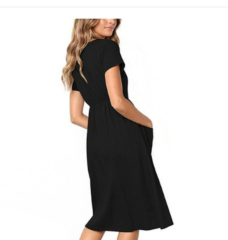 Maternity Dress with Button and Pocket Details