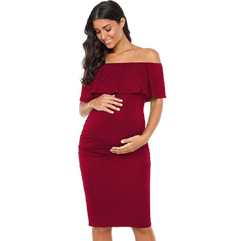 Women's Floral Off-Shoulder Maternity Dress