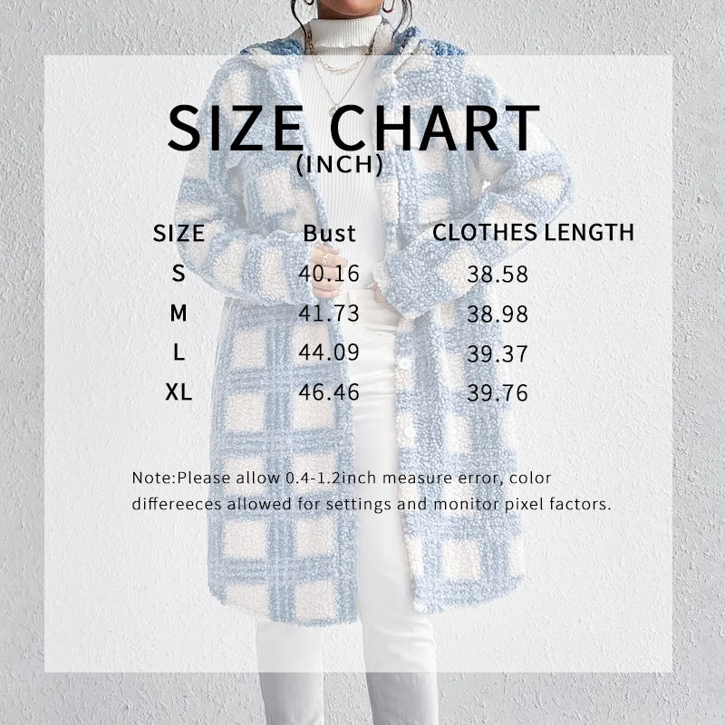 Women's Lightweight Plaid Jacket, Button Down Fleece Sweater, Long Sleeve Fall Outerwear Coat