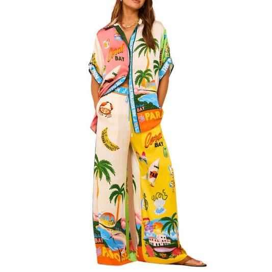 Women's Casual Printed Two-Piece Set