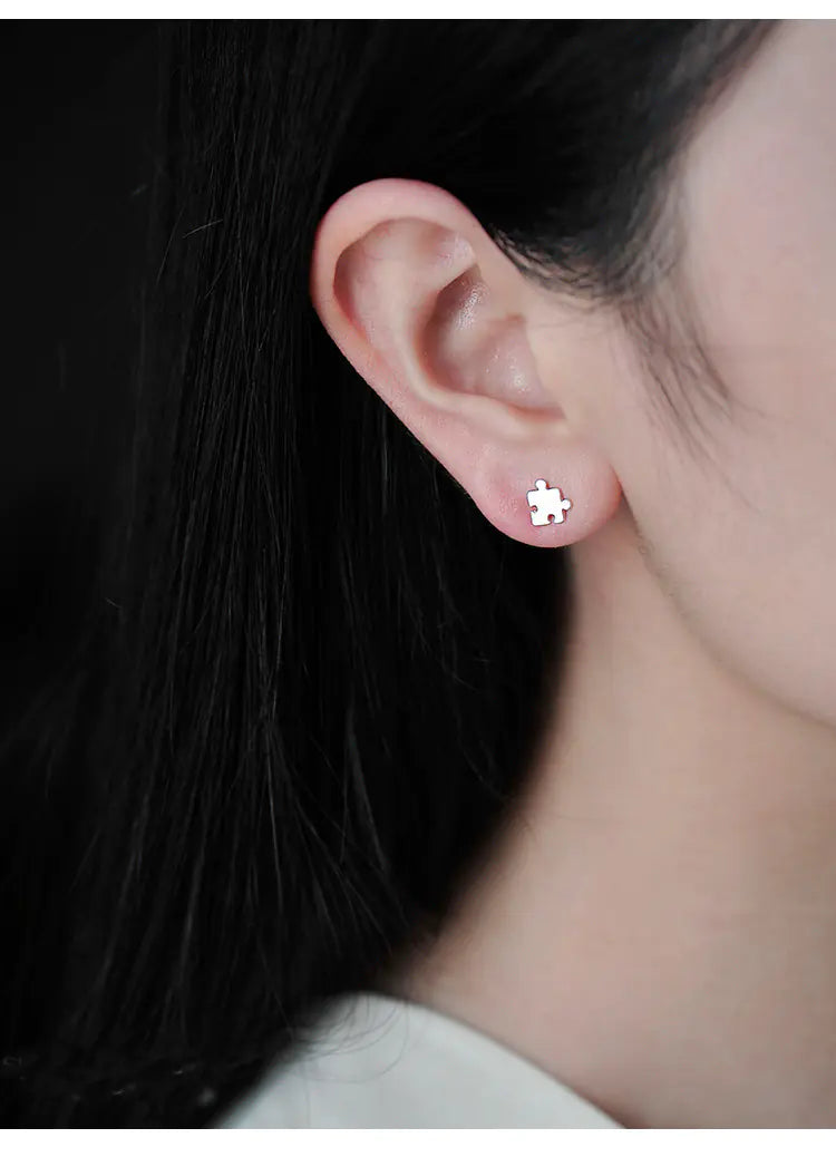 S925 Silver Geometric Irregular Stud Earrings for Women