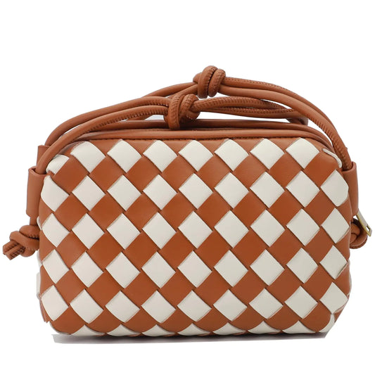 Woven Bag Crossbody Bags for Women, Small Zipper Closure Handmade Shoulder Purse with Adjustable Strap