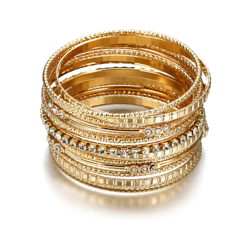 Multilayer Diamond Alloy Bracelet for Women