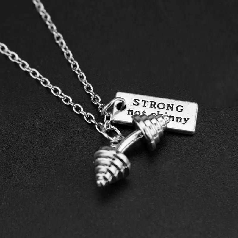Dumbbell Pendant Necklace - Trendy Fitness Jewelry
