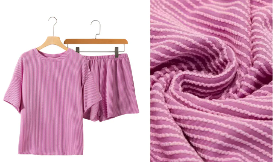 Striped Casual Fashion Women's 2-Piece Short Sleeve Top & Shorts Set