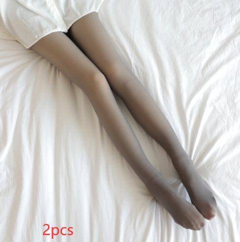 Translucent Fleece Lined Leggings.Tights Fall And Winter Warm Fleece Pantyhose, Women Thermal Winter Tights