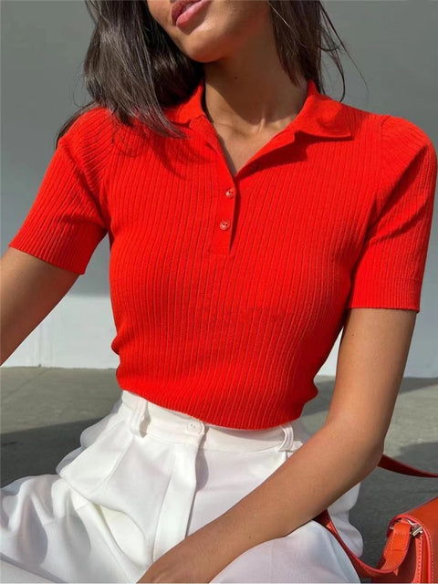 Fashionable Women's Summer Polo Shirts with Short Sleeves