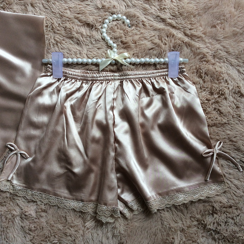 Women's Silk-Feel Cami Top and Shorts Pajama Set