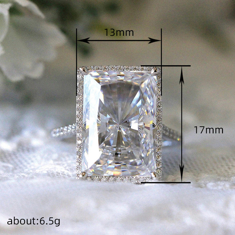 Bright Rectangular Eye-catching Ring Fashion Simple Jewelry rings