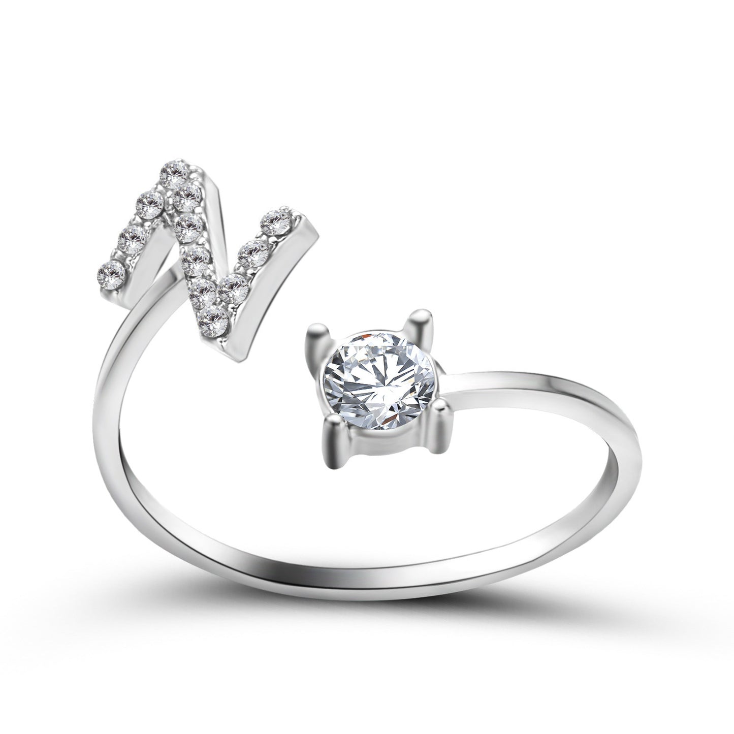 Adjustable 26 Initial Letter Rings. Fashion Simple Elegant Jewelry for Women