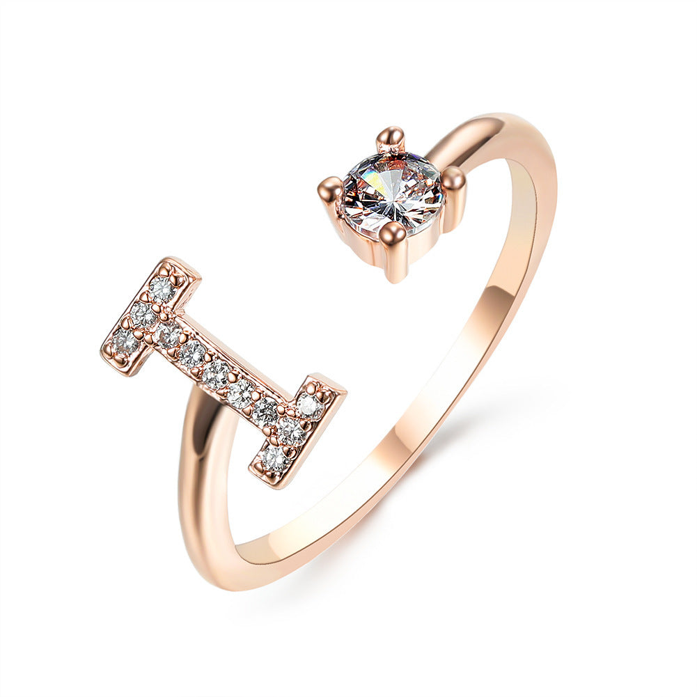 Adjustable 26 Initial Letter Rings. Fashion Simple Elegant Jewelry for Women