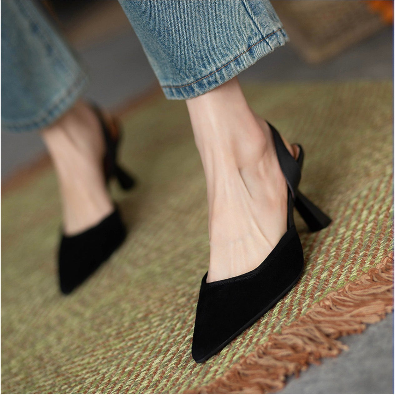 Vintage Pointed Toe Heels for Women Summer