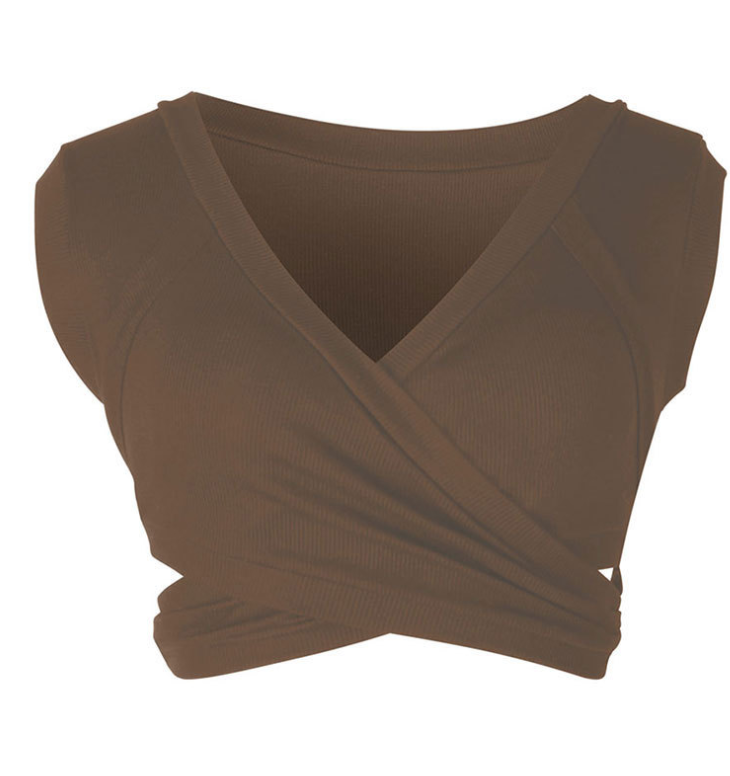 Women's Sleeveless Tie Crop Top Tank Top