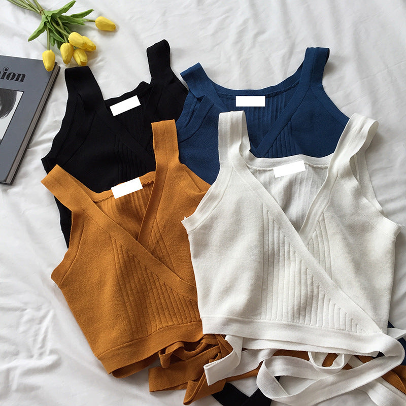 Women's Summer Fashion V-Neck Knitted Tank Top