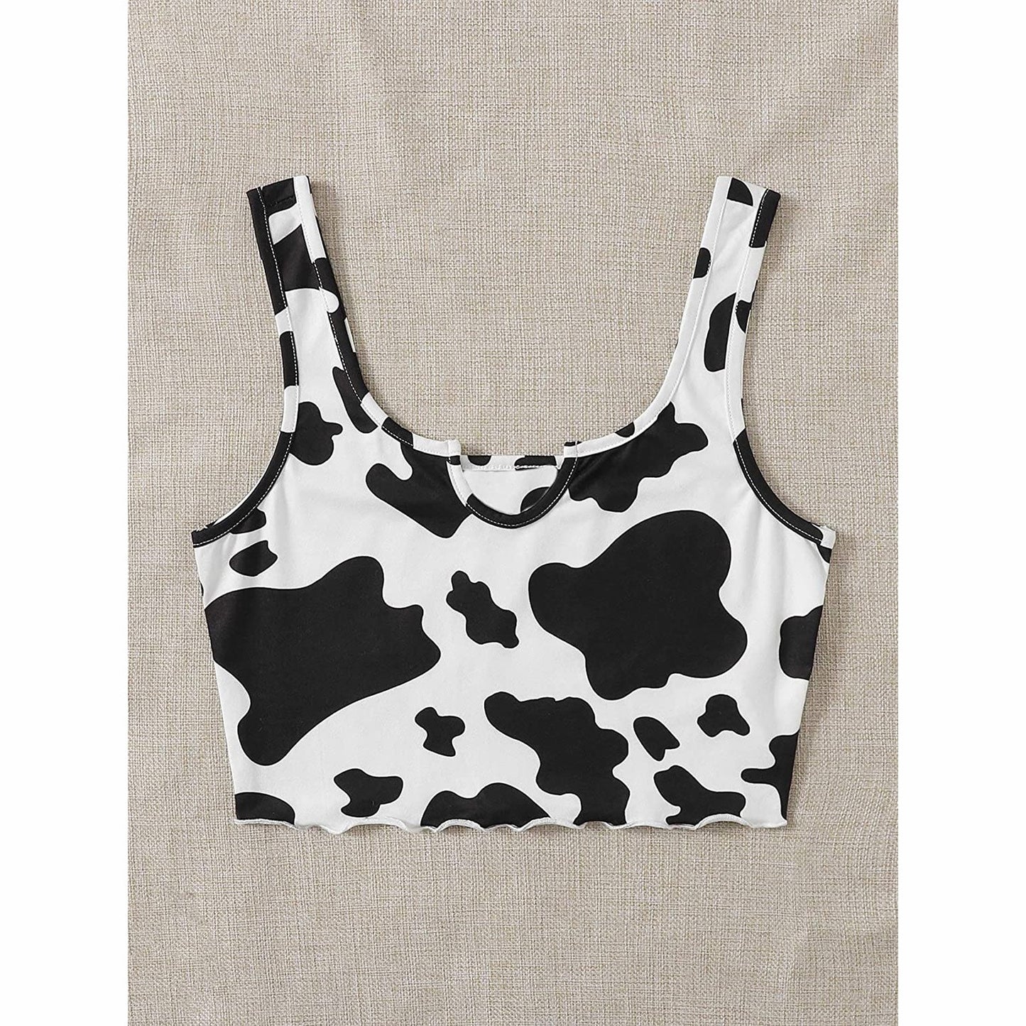 Y2K Cool Women's Milk Cow Print Sleeveless Tank Top