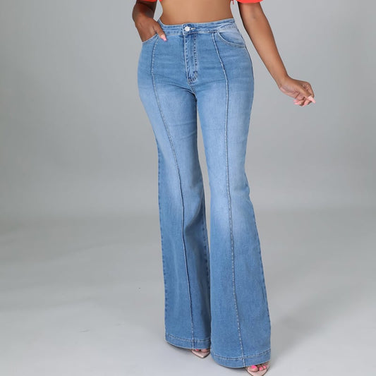 Women's Elastic Flared Foldable Jeans