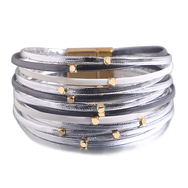 Vintage Beads Soft Leather Women's Bracelet