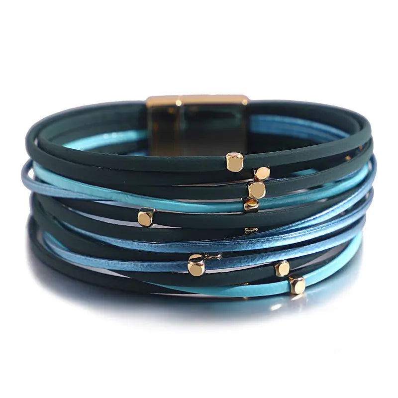 Vintage Beads Soft Leather Women's Bracelet