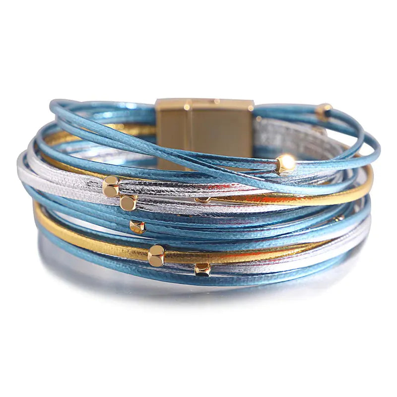 Vintage Beads Soft Leather Women's Bracelet
