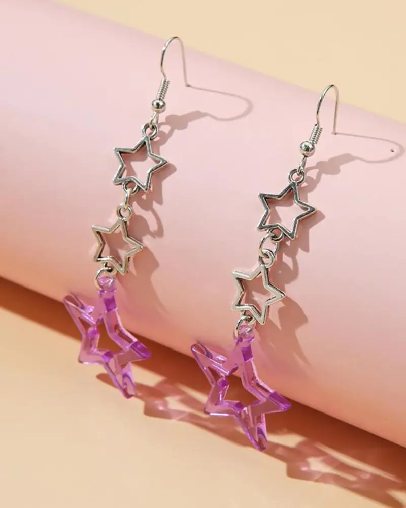 Hollow Five-Pointed Star Earrings for Women
