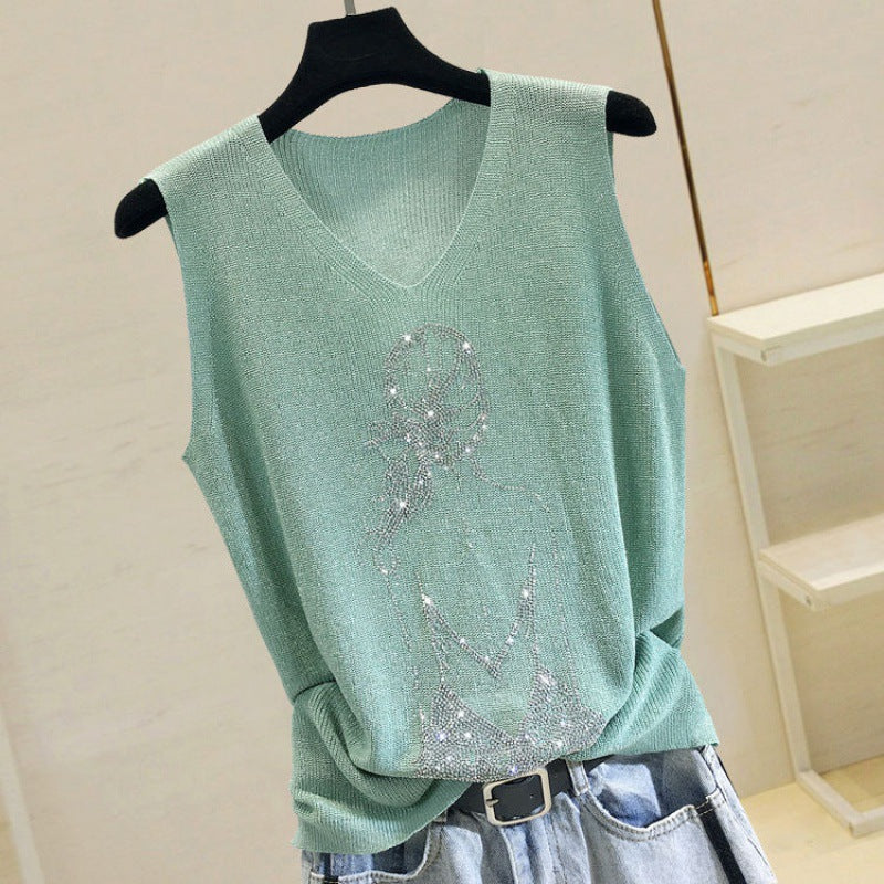 Summer Women's Loose Fit Knitted Tank Top