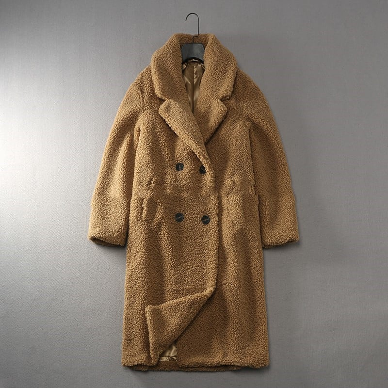 Women's Loose Lapel Long Soft Teddy Coat Jacket