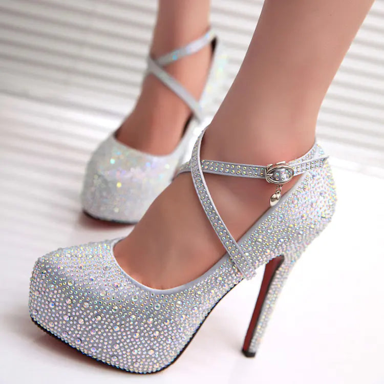 Spring European Star Style Rhinestone High Heels