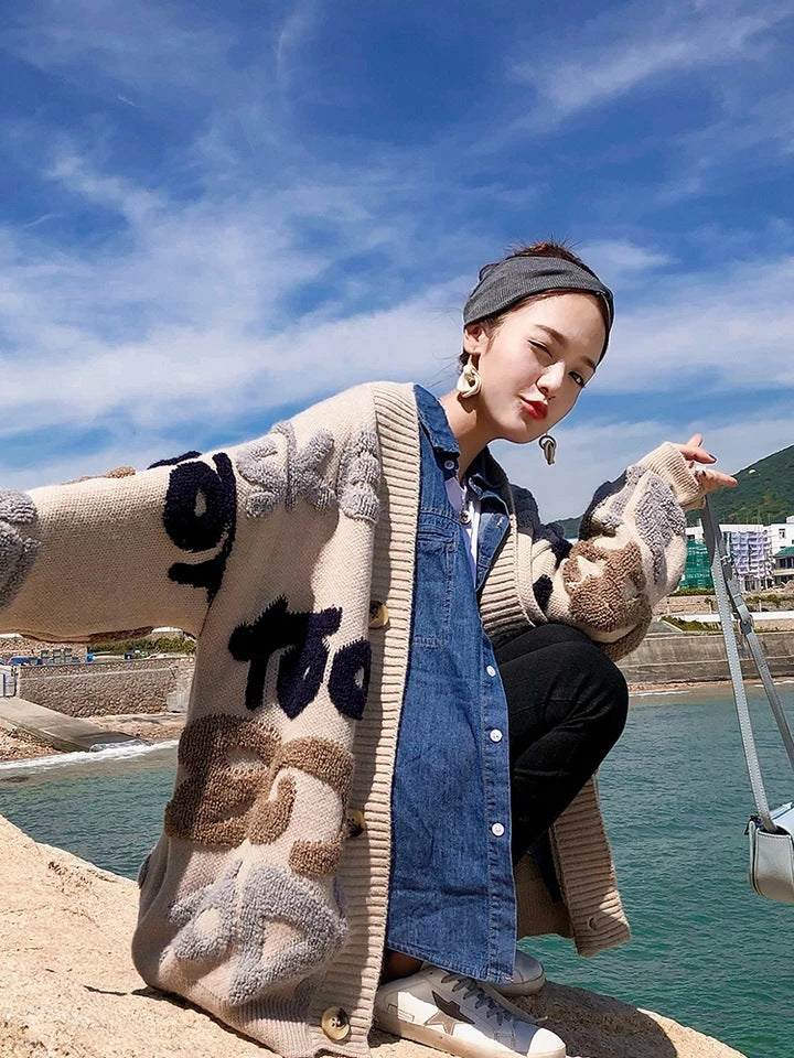 Autumn Winter Women's Knitted Cardigan Sweater